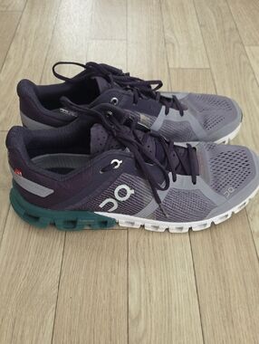 On Cloud Running Shoes in Purple and Teal